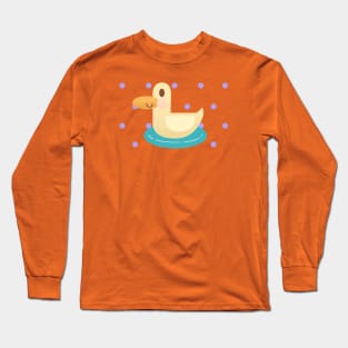 This duck is so happy in his tiny pond Long Sleeve T-Shirt